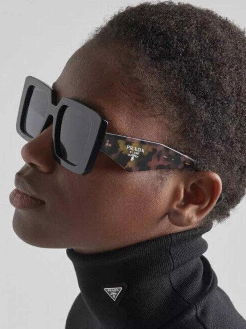 NEW Prada Black PR23YS SPR 23Y 1AB-5S0 Grey Lens Womens Square 51 Authentic $560 - Picture 5 of 6